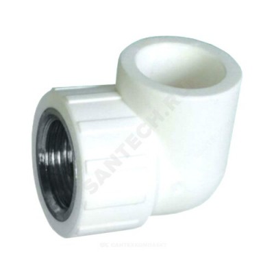 Угольник PP-R комбинированный белый ВР Дн 25х1/2" VALFEX 10125125