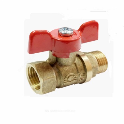 Кран шаровой латунь 11Б27фт1М Ду 25 Ру40 ВР/НР полнопроходной бабочка VALFEX VF.218.LB1.100