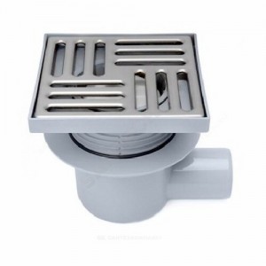 Трап регулируемый с "сухим" затвором Дн 50 с нержавеющей решёткой 150х150мм горизонтальный выпуск RTP (РосТурПласт) 11417