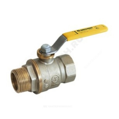 Кран шаровой латунь никель газ R734LG Ду 15 ВР/НР полнопроходной рычаг Giacomini R734LGAX003