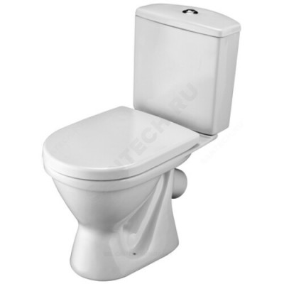 Унитаз-компакт Алькор белый нижний подвод косой выпуск 2/реж дюропласт Santek 1.WH30.2.140