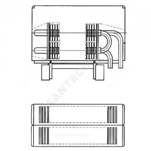 Конвектор напольный концевой "Стиль" КПНК 15 К (03) 0.65кВт ниж/п резьба лев Сантехпром 7001101