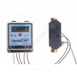 Теплосчетчик ультразвуковой Пульсар подача Ду 32 Ру16 6,0м3/ч L=180мм RS485,3 имп входа Б/К 105С резьба Тепловодохран Н00010460