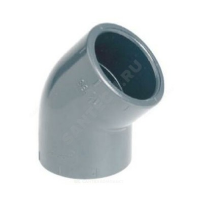 Отвод ПВХ серый под клеевое соед Дн 160х45гр Ру16 напорный EFFAST RDRGYD1600
