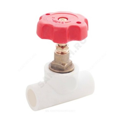 Клапан (вентиль) PP-R запорный белый внутренняя пайка Дн 25х90гр RTP (РосТурПласт) 10526