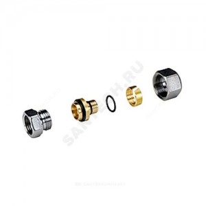 Муфта МП латунь хром Дн 16х2,0х1/2" ВР R187F Giacomini R187FX048