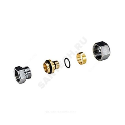 Муфта МП латунь хром Дн 16х2,0х3/4" ВР R187F Giacomini R187FX082