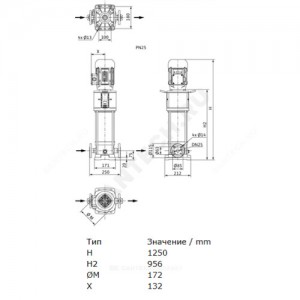 Насос многоступенчатый вертикальный HELIX V 222-2/25/V/KS/400-50 PN25 3х400В/50 Гц Wilo 4161751