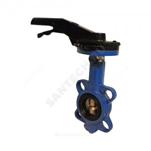 Затвор дисковый поворотный чугун VPI4449-02NI Ду 100 Ру16 межфл с рукояткой диск нерж манжета Nitril Tecofi VPI4449-02NI0100