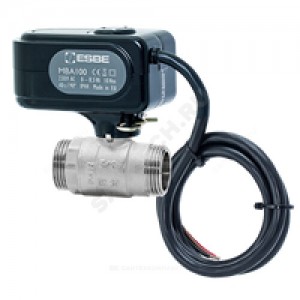 Кран шаровой латунь никель MBA122 Ду 15 Ру32 НР полнопроходной с эл/прив 220В Esbe 43101100