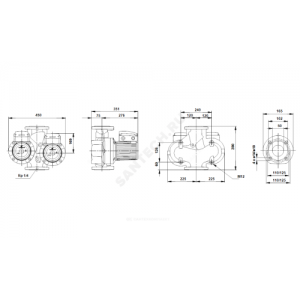 Насос циркуляционный с мокрым ротором UPSD 50-120 F PN6/10 сдвоенный 3х400-415В/50 Гц Grundfos 96408912