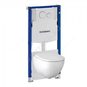 Комплект 4 в 1 Acanto унитаз подвесной + инсталляция + кнопка смыва + сиденье дюропласт микролифт Geberit 500.301.KJ.A