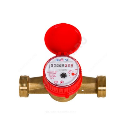 Счётчик г/в и х/в крыльчатый одноструйный Ду 25 Ру16 90С резьба ЭКОМЕРА