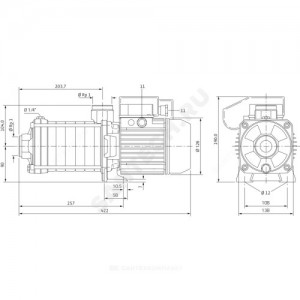 Насос многоступенчатый горизонтальный MHIL 107-E-1-230-50-2 PN10 1х230 В/50 Гц Wilo 4083893