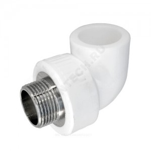 Угольник PP-R комбинированный белый НР Дн 20х1/2" RTP (РосТурПласт) 10799