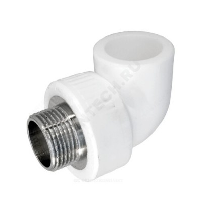 Угольник PP-R комбинированный белый НР Дн 20х3/4" RTP (РосТурПласт) 10800