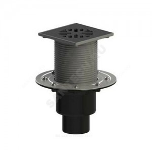 Трап регулируемый с гидрозатвором Дн 50/75/110 с чугунной решёткой 150х150мм вертикальный выпуск Татполимер ТП-310.1PHs