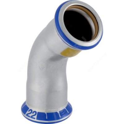 Отвод сталь нерж 45гр Дн 42 пресс для газоснабжения Mapress Geberit 34194