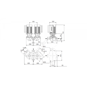 Насос ин-лайн с сухим ротором TPED 65-340/2-A-F-A-BAQE PN16 сдвоенный 3х380-500В/50 Гц Grundfos 99114537