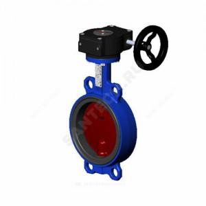 Затвор дисковый поворотный чугун VPI4448-08EP Ду 100 Ру16 межфл с редуктором диск чугун манжета EPDM Tecofi VPI4448-08EP0100