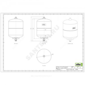 Гидроаккумулятор Refix DD 8 л 25 бар вертикальный Reflex 7290200