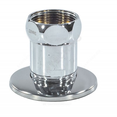 Соединитель для полотенцесушителя латунь Ду 15х25 (1/2"х1") НР/нак/гайка прямой хром Элит-Металл SG731SCH1004