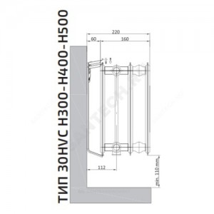 Радиатор стальной панельный Hygiene Ventil Compact HVC тип 30 300х1800 Qну=2417 Вт ниж/п прав в комплекте кронштейн. встроенный вентиль, гигиенический RAL 9016 (белый) Heaton Plus
