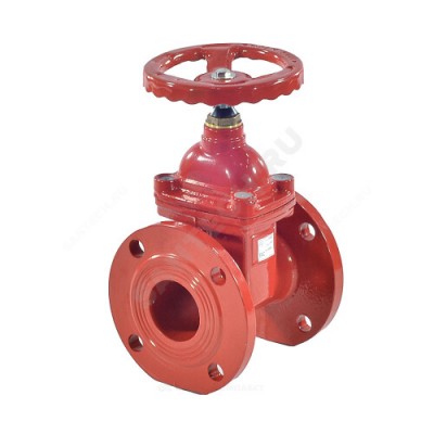 Задвижка чугун 30ч39р аналог МЗВГ обрезиненный клин c гайкой Ду 300 Ру10/16 фл Китай