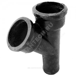 Тройник чугун канализационный Ду 100х50х45гр б/н ГОСТ 6942-98 косой