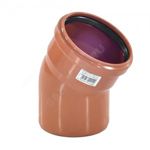 Отвод НПВХ с раструбом коричневый Дн 125х30гр б/нап в/к KGB Ostendorf 221210 Отвод НПВХ с раструбом коричневый Дн 125х30гр б/нап в/к KGB Ostendorf 221210