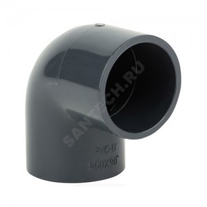 Отвод ПВХ серый под клеевое соед Дн 63х90гр Ру10 напорный Aquaviva