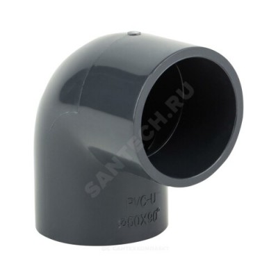 Отвод ПВХ серый под клеевое соед Дн 140х90гр Ру10 напорный Aquaviva