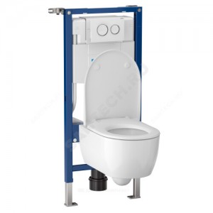 Комплект 4 в 1 Icon унитаз подвесной + инсталляция + кнопка смыва + сиденье дюропласт микролифт Geberit 500.060.TC.I