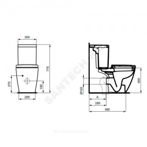 Унитаз без бачка CONNECT AquaBlade горизонт/выпуск без сиденья Ideal Standard E042901