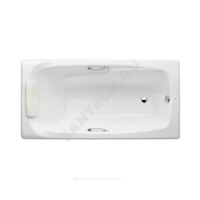 Ванна чугунная Ming 170х85 с отверстиями для ручек без ножек Roca 2302G000R