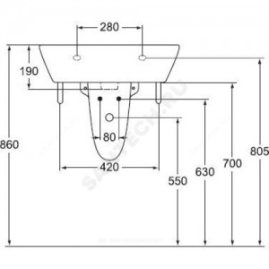 Полупьедестал для умывальника с крепежом Vidima W312961
