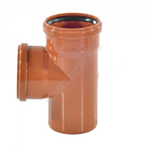 Тройник НПВХ с раструбом коричневый Дн 200х125х87гр б/нап в/к KGEA Ostendorf 223420