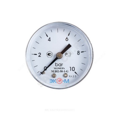 Манометр МД 02 осевой Дк50мм 0-6 бар G1/4" ЭКОМЕРА