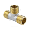 Тройник латунь никель Ду 15 (1/2") НР/НР/НР 9010 ГОСТ 32585-2013 Aquasfera 9010-01