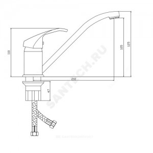 Смеситель для кухонной мойки серия Город К-серия одноручный Славен СЛ-ОД-К21