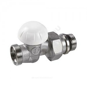 Клапан запорный для радиатора R31TG Ду 10 Ру16 3/8"x16 НР прямой штуцер с герметичной прокладкой Giacomini R31X032