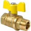 Кран шаровой латунь газ 11Б27фтМ Ду 20 Ру40 ВР/НР полнопроходной бабочка VALFEX VF.278.LB3.034