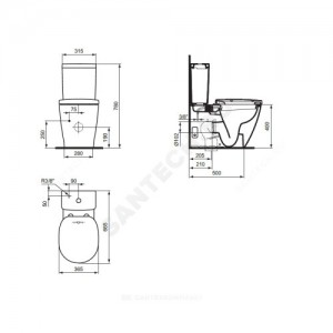 Унитаз без бачка СONNECT горизонт/выпуск с функцией биде без сиденья Ideal Standard E781701