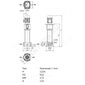 Насос многоступенчатый вертикальный HELIX FIRST V 224-5/25/E/KS/400-50 PN25 3х400В/50 Гц Wilo 4201064