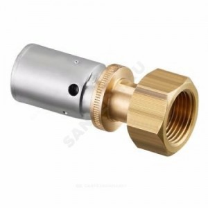 Муфта МП бронза/нерж пресс Дн 20х2,5х3/4" с накидной гайкой Cofit PD Oventrop 1532145