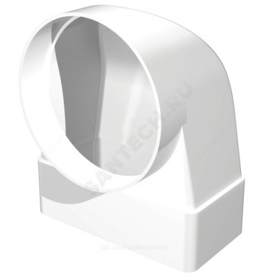 Соединитель угловой 90гр 60х204/D160 с фланцем пластик Эра 620СК16ФП