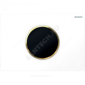 Система управления смывом для унитаза Sigma 10 ик-датчик белая/позолота подключение к сети Geberit 115.908.KK.1