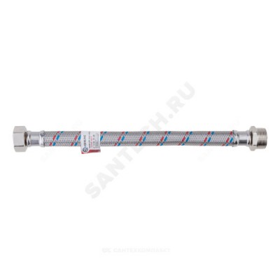 Подводка гибкая для воды нержавеющая оплетка ГИГАНТ 3/4" г-ш L=0,6 м AQUALINE 4957