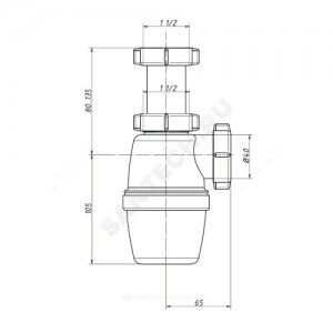 Сифон для умывальника/мойки бутылочный 1 1/2"x40 без выпуска Ideal Standard S891567