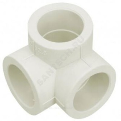 Тройник PP-R 2-двухплоскостной белый внутренняя пайка Дн 20 RTP (РосТурПласт) 28079